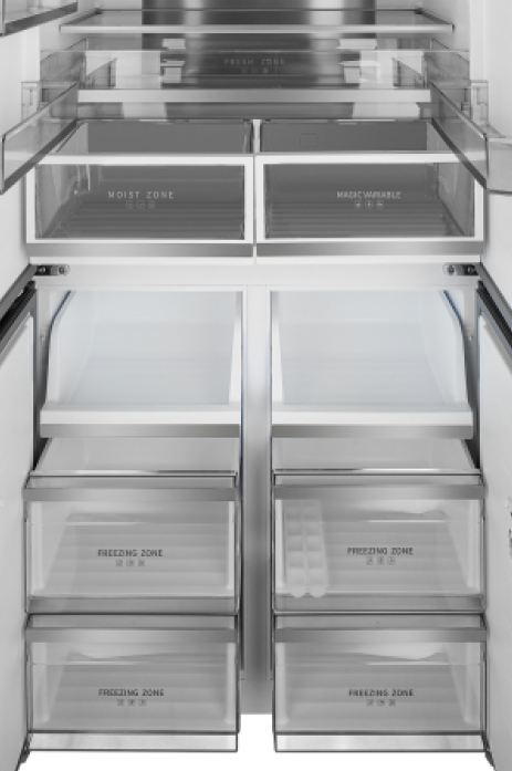 Холодильник Weissgauff WCD 510 Built-in Inverter NoFrost Black Glass в магазине «На диване» в Хабаровске  — Выгодная цена