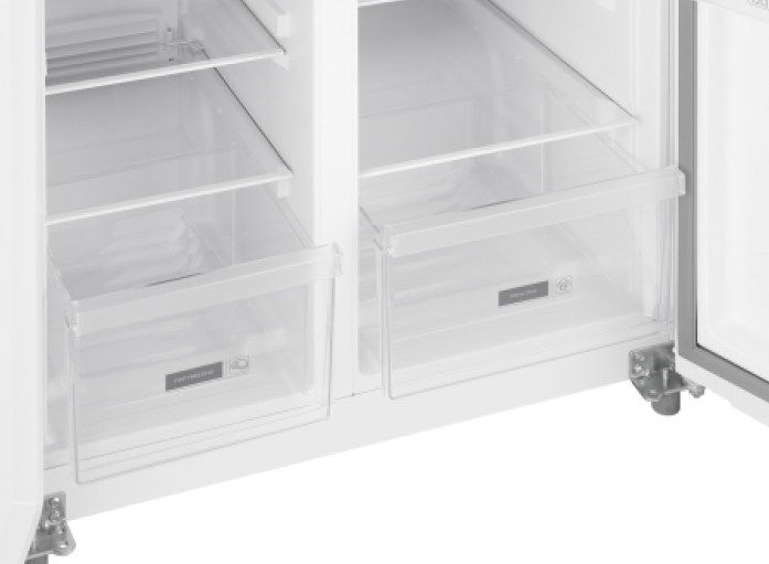 Холодильник Weissgauff WSBS 500 Inverter NoFrost White Glass 433 050 в магазине «На диване» в Хабаровске  — Выгодная цена