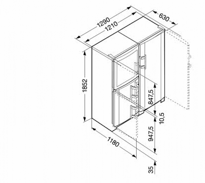 Холодильник Side-by-Side Liebherr SBSes 7165 в магазине «На диване» в Хабаровске  — Выгодная цена