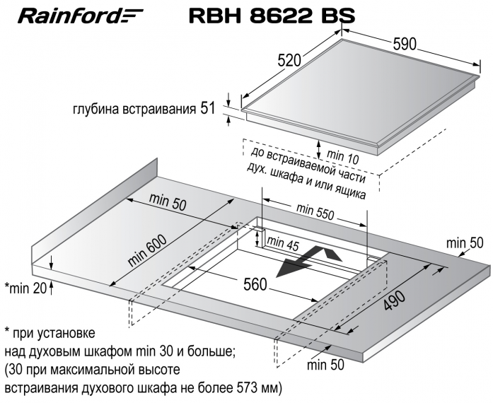 Индукционная варочная панель Rainford RBН-8622 BS Black в магазине «На диване» в Хабаровске  — Выгодная цена
