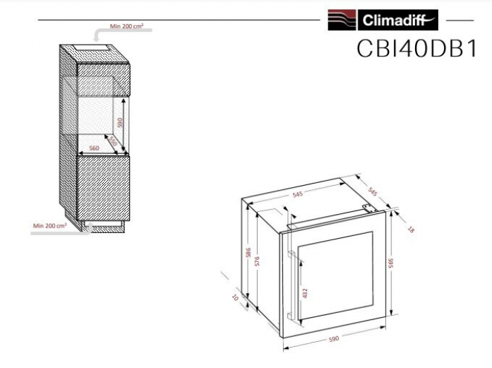 Винный шкаф Climadiff CBI40DB1 в магазине «На диване» в Хабаровске  — Выгодная цена