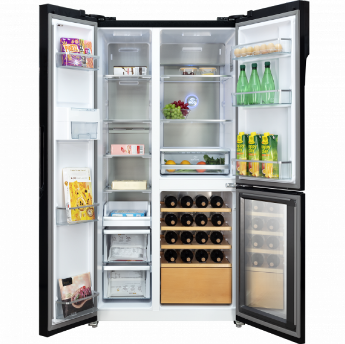 Холодильник Hiberg RFS-700DX NFGB inverter Wine в магазине «На диване» в Хабаровске  — Выгодная цена