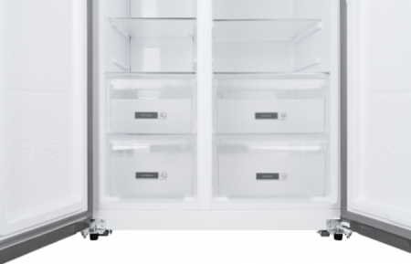 Холодильник Weissgauff WSBS 600 NoFrost Inverter Dark Grey Glass в магазине «На диване» в Хабаровске  — Выгодная цена