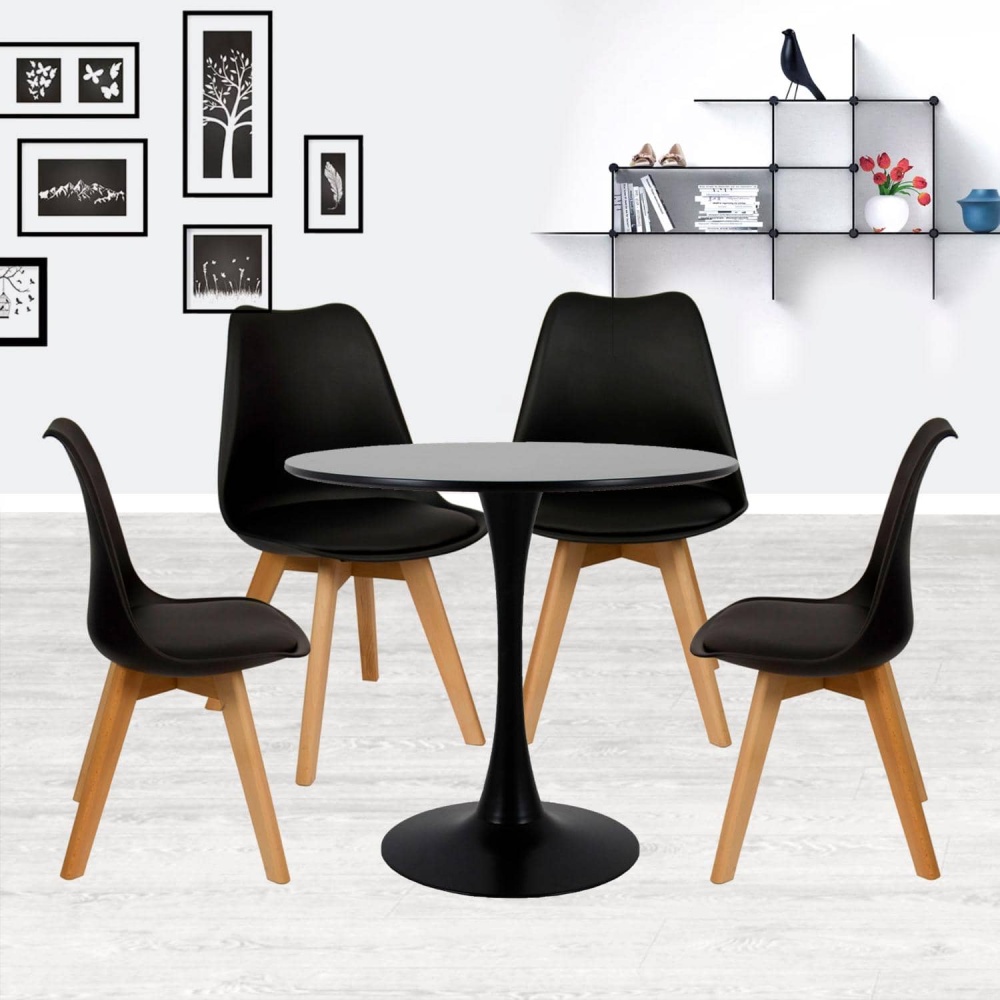 Комплект из 4-х стульев Eames Bon чёрный в магазине «На диване» в Хабаровске  — Выгодная цена