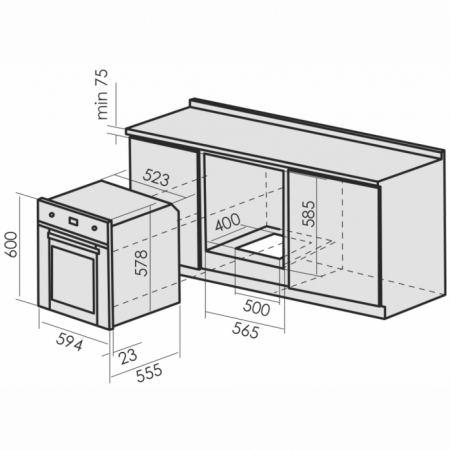 Газовый духовой шкаф MBS DG-602BL в магазине «На диване» в Хабаровске  — Выгодная цена