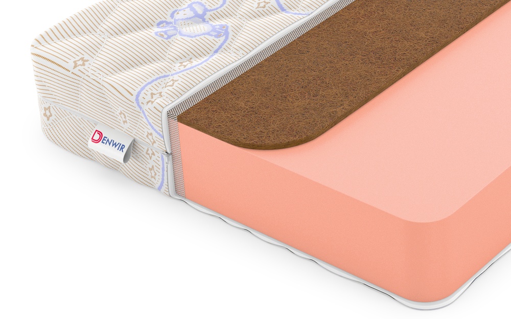Детский матрас Denwir Baby Springless Top Foam Hard 15 (БЕБИ СПРИНГЛС ТОП ФОМ ХАРД 15) в магазине «На диване» в Хабаровске  — Выгодная цена