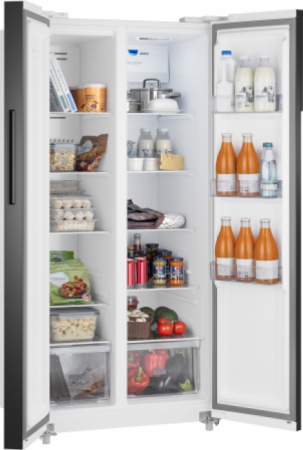 Холодильник Weissgauff WSBS 500 Inverter NoFrost White Glass 433 050 в магазине «На диване» в Хабаровске  — Выгодная цена